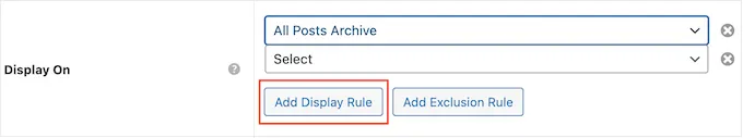 Add Display Rules