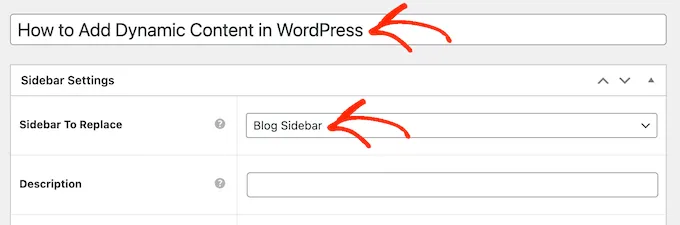 Replacing sidebar