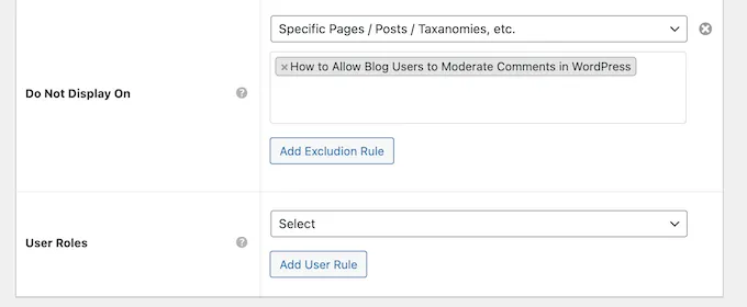 Sidebar exclusion