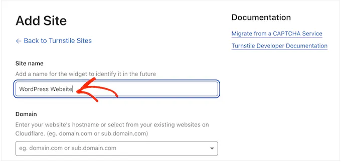 Cloudflare site name