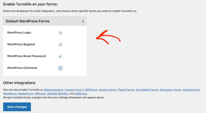 WordPress captcha forms