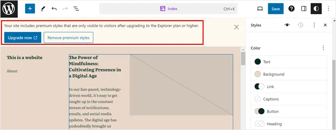 WordPress.com premium style