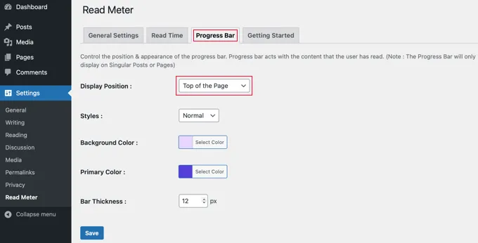 Read Meter Progress Bar
