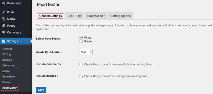 Read Meter Settings