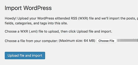 upload import file