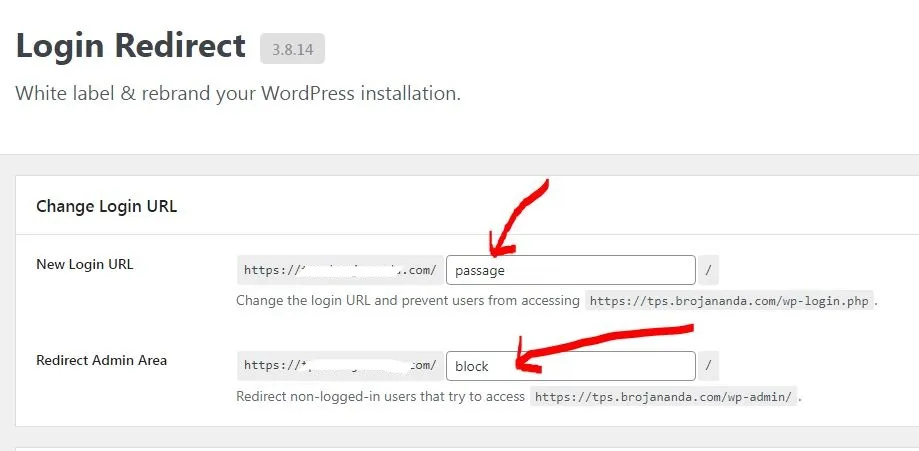 Hide login url