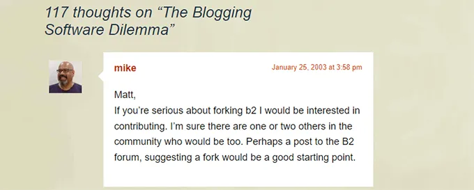 Mike commented on Matt's blog post