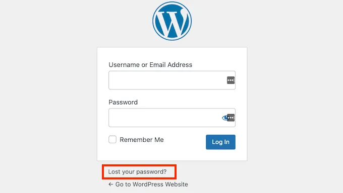 Lost your password link