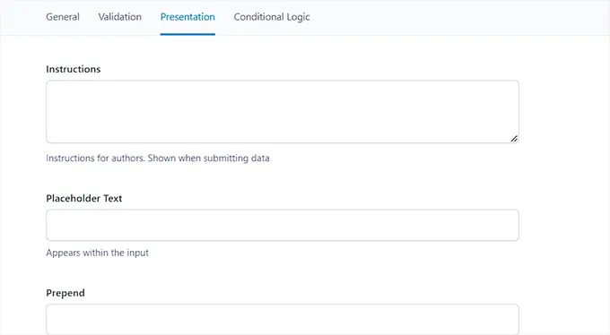 congifure presentation settings